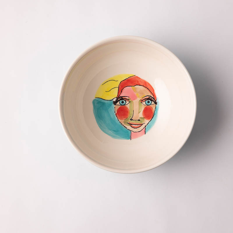 Hand Painted Side Bowl – Artist Lady