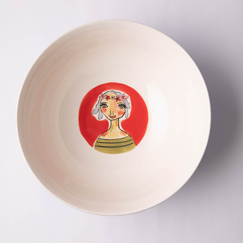 Hand Painted Designer Salad Bowl – Live Your Dreams